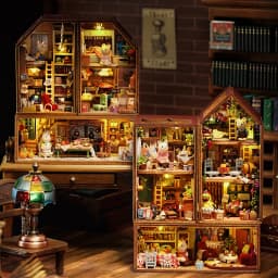 MINI DIY Doll House Miniature 3D Puzzle Wooden DollHouses Handmade Assembly Models Toys For Xmas Birthday Gifts