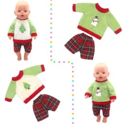 2025 New green clothes Dolls Outfit Suits For 17 inch 43cm Baby Reborn Doll Cute Jumpers Rompers New Born Doll Clothes