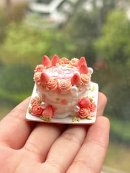Miniature Birthday Cake Doll House Decoration Diy Cartoon Cake Retro Cake Model Bjd Doll Holiday Gift Mini Sweets for Dolls Ob11