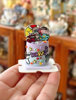Miniature Birthday Cake Doll House Decoration Diy Cartoon Cake Retro Cake Model Bjd Doll Holiday Gift Mini Sweets for Dolls Ob11