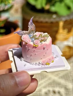 Miniature Birthday Cake Doll House Decoration Diy Cartoon Cake Retro Cake Model Bjd Doll Holiday Gift Mini Sweets for Dolls Ob11