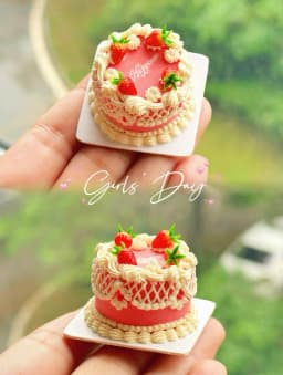 Miniature Birthday Cake Doll House Decoration Diy Cartoon Cake Retro Cake Model Bjd Doll Holiday Gift Mini Sweets for Dolls Ob11