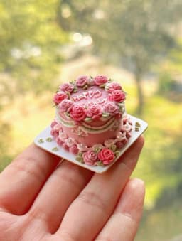 Miniature Birthday Cake Doll House Decoration Diy Cartoon Cake Retro Cake Model Bjd Doll Holiday Gift Mini Sweets for Dolls Ob11