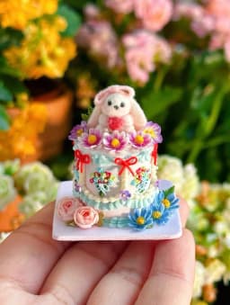 Miniature Birthday Cake Doll House Decoration Diy Cartoon Cake Retro Cake Model Bjd Doll Holiday Gift Mini Sweets for Dolls Ob11