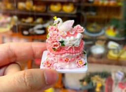 Miniature Birthday Cake Doll House Decoration Diy Cartoon Cake Retro Cake Model Bjd Doll Holiday Gift Mini Sweets for Dolls Ob11