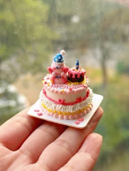 Miniature Birthday Cake Doll House Decoration Diy Cartoon Cake Retro Cake Model Bjd Doll Holiday Gift Mini Sweets for Dolls Ob11
