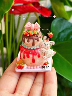 Miniature Birthday Cake Doll House Decoration Diy Cartoon Cake Retro Cake Model Bjd Doll Holiday Gift Mini Sweets for Dolls Ob11