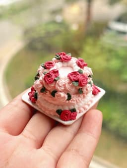 Miniature Birthday Cake Doll House Decoration Diy Cartoon Cake Retro Cake Model Bjd Doll Holiday Gift Mini Sweets for Dolls Ob11
