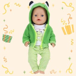 36-45 cm Doll Outfits for 17Inch Dolls Baby Born Doll Cute Jumpers Rompers Suit+Shoes Warm Clothes on A Doll Baby Christmas Gift