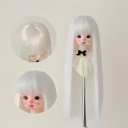 Yutotue Dolls Long Straight Hair with Bangs BJD Dolls Wigs for 1/3 1/4 1/6 BJD Doll Fashion Doll Toy DIY Wigs