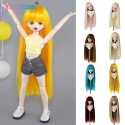 Yutotue Dolls Long Straight Hair with Bangs BJD Dolls Wigs for 1/3 1/4 1/6 BJD Doll Fashion Doll Toy DIY Wigs
