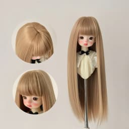 Yutotue Dolls Long Straight Hair with Bangs BJD Dolls Wigs for 1/3 1/4 1/6 BJD Doll Fashion Doll Toy DIY Wigs