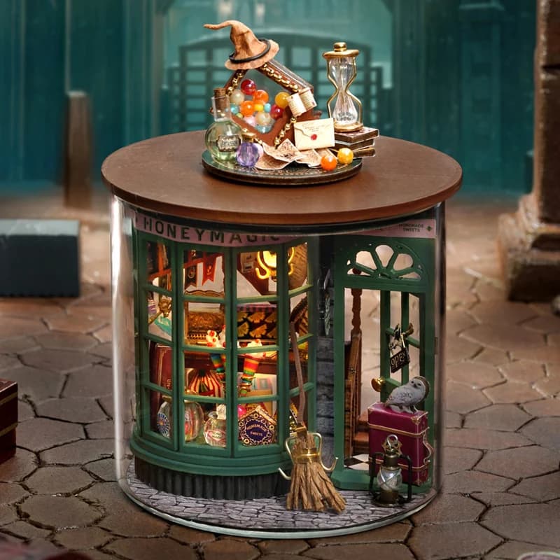 Magic shop, house, home decor, DIY handmade model, building, doll house, mini kit, 3D puzzle toy, gift