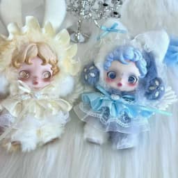 Angel Cloths Rabbit Ears for 10cm Skullpanda V1 V2 Handmade Clothes Vinyl Doll Outfits Replacement Costume Sets Cute Toy Gifts