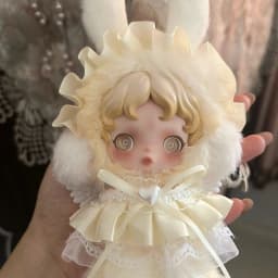 Angel Cloths Rabbit Ears for 10cm Skullpanda V1 V2 Handmade Clothes Vinyl Doll Outfits Replacement Costume Sets Cute Toy Gifts