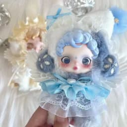 Angel Cloths Rabbit Ears for 10cm Skullpanda V1 V2 Handmade Clothes Vinyl Doll Outfits Replacement Costume Sets Cute Toy Gifts