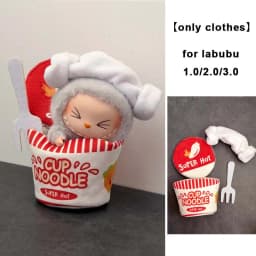 Korean Kpop Exo 15-17cm Labubu Idol V1 V2 V3 Labubu Clothing Plush Cartoon Doll Accessories Fried Shrimp Set Doll Accessories ﻿