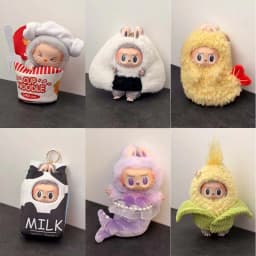 Korean Kpop Exo 15-17cm Labubu Idol V1 V2 V3 Labubu Clothing Plush Cartoon Doll Accessories Fried Shrimp Set Doll Accessories ﻿