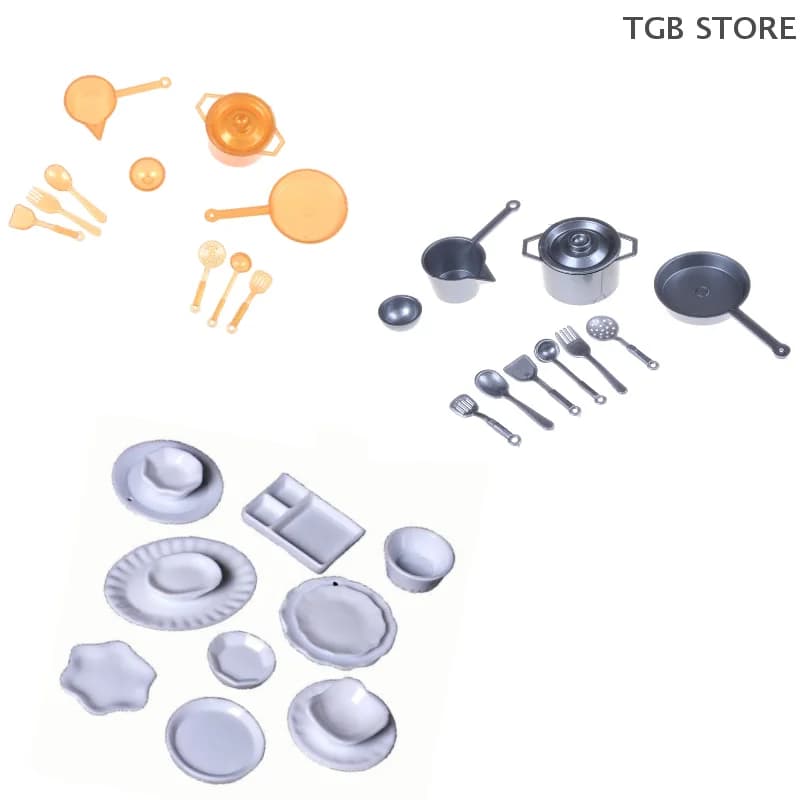 5/10Pcs Mini Dish Tableware Toys Kitchen Dining Play Toy DollHouse Decor Kitchen Accessory