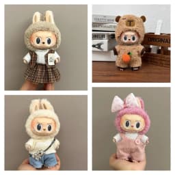 15-17cm Labubu Clothing Set Suitable for V1 V2 V3 Plush Doll Fashion Clothing Accessories Overalls Skirt Children's Toys Gifts
