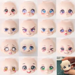 OB11 Doll Face 1/12 BJD Doll Face With 3D Anime Decal Eyes Cute Change Faces For GSC Head DIY Accessories For Girl Gift Kids Toy