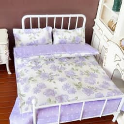 1/12 Dollhouse Miniature Bed Four Piece Bed Set Bed Sheet Quilt Pillow Quilt Cover Bedding Set Doll Bedroom Decoration Toy