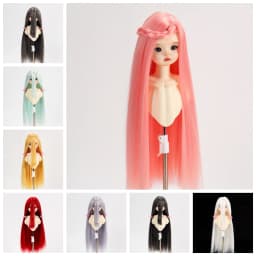 1/3 1/4 1/6 Doll's Wig for 60/45/30cm Bjd Doll Long Straight Hair with Long Bangs Girl Toys Dress Up Doll Accessories, No Doll
