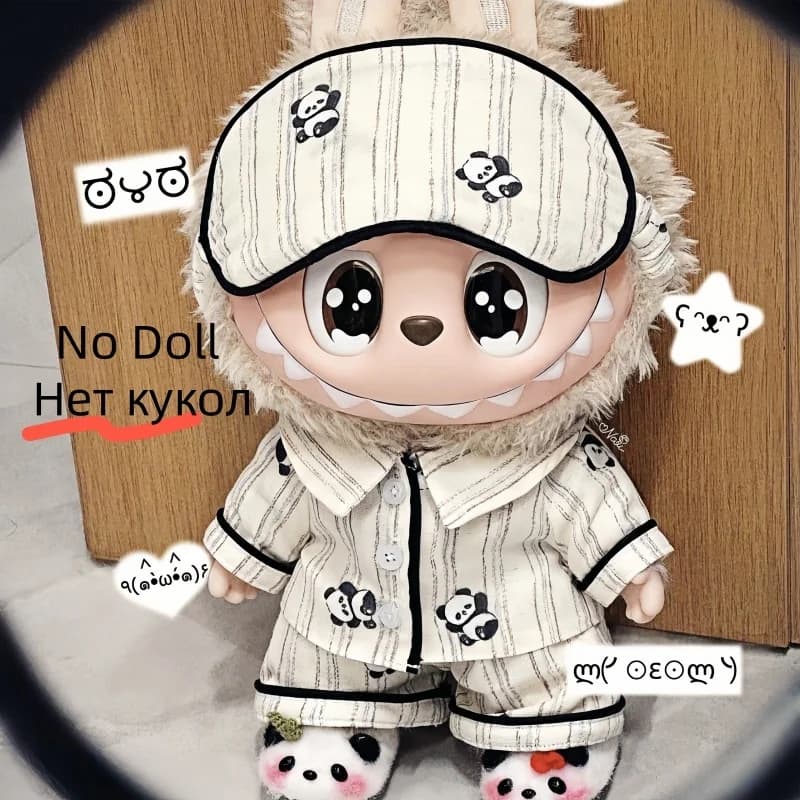 38cm For Zimomo Clothes Panda Pajamas Cute Casual Style Overall The Fashionable And Creative Dressing Labubu Accessories No Doll