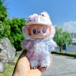 Cute Mini Labubu Baseball Cap 17cm I II III Macaron Sitting Party Pendant Doll Clothes