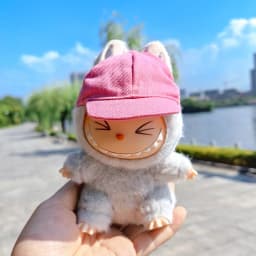 Cute Mini Labubu Baseball Cap 17cm I II III Macaron Sitting Party Pendant Doll Clothes