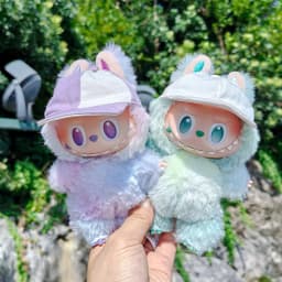 Cute Mini Labubu Baseball Cap 17cm I II III Macaron Sitting Party Pendant Doll Clothes
