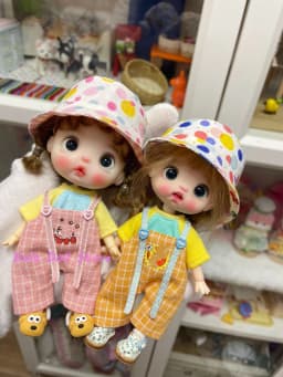 2026 Dula Doll Clothes Strap Pants Fisherman Hat Set for OB11 GSC Doll