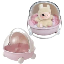 For labubu Doll storage box, dust-proof cotton doll, transparent cradle, family storage tool box, portable display cabinet