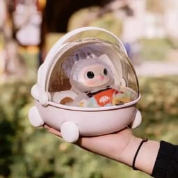 For labubu Doll storage box, dust-proof cotton doll, transparent cradle, family storage tool box, portable display cabinet
