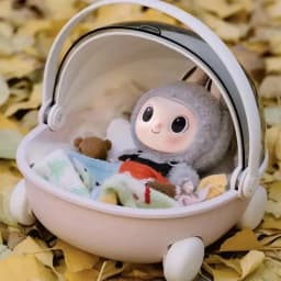 For labubu Doll storage box, dust-proof cotton doll, transparent cradle, family storage tool box, portable display cabinet