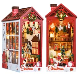 DIY Book Nook Kit Miniature Dollhouse Kit For Adult and Teens Christmas Gift Booknook Bookend Alley Model Build with Dust Cover
