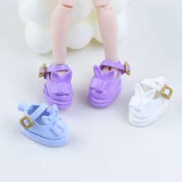 2Pcs 1:12 OB11 Cute Princess Pearl Mary Shoes Doll Classic Shoes Suit For Ob11 1/12 Bjd Detachable Doll Gsc DOD Doll Accessories