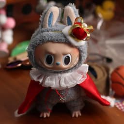 For 17cm Labubu V1 V2 V3 Doll Clothes Cute King's Cloak&Crown Set Dolls Accessories Cute Outfit Little Decoration