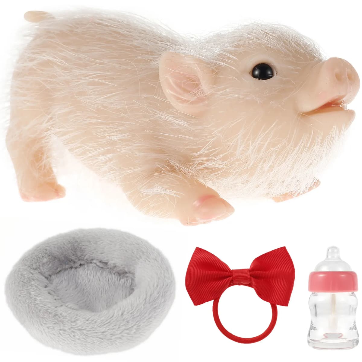 Lifelike Pig Doll Mini Reborn Piglet Stretchy Realistic Soft Cute Piggy Full Silicone Body Piggy Toys Kid Christimas Dolls Gift