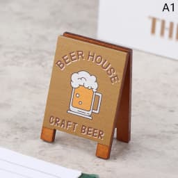 Dollhouse Miniature Simulation Wooden Billboard Bakery Coffee Shop Beer House Signboard Model DIY Play House Toys Accessories