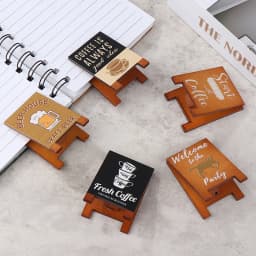 Dollhouse Miniature Simulation Wooden Billboard Bakery Coffee Shop Beer House Signboard Model DIY Play House Toys Accessories