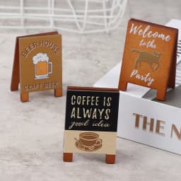 Dollhouse Miniature Simulation Wooden Billboard Bakery Coffee Shop Beer House Signboard Model DIY Play House Toys Accessories