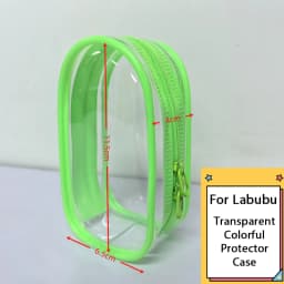 For Mini Labubu Pin For Love V4 Transparent Colorful Protector Case Doll Accessories Plush Doll Display Bag Outdoor Keychain Toy