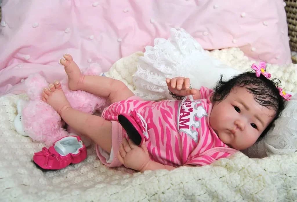 20inch Unfinished Unpainted Reborn Doll Kit An Ming Asian Baby Cute DIY Doll Parts
