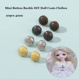 20pcs 4mm Dollhoues Miniature Pattern Decoration DIY Clothes Metal Buckles Mini Coat Buttons Clothing Sewing Buckle