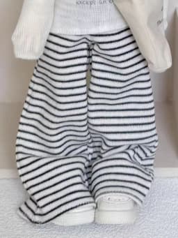 BJD (1/6 BJD Doll Clothes) Baby Clothes Leisure Walking Set Cover dress Striped Long Pants Cloth Bag--Trendy Doll Outfit