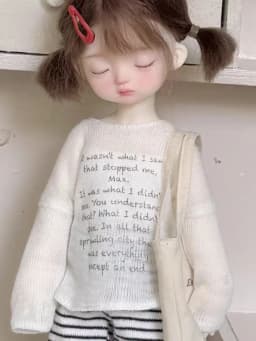 BJD (1/6 BJD Doll Clothes) Baby Clothes Leisure Walking Set Cover dress Striped Long Pants Cloth Bag--Trendy Doll Outfit
