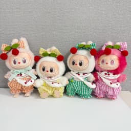 Generation 10cm 1st 2nd and 3rd Generation Keychain Labubu Clothes Pendant Labubu Sweet Cherry Skirt Set