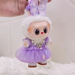 17cm Labubu 1-3 Gen Doll Outfits | Purple Butterfly & Green Butterfly Fairy Dress | Clothes for Labubu Accessories