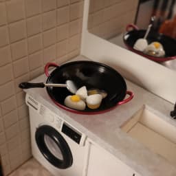 1/12 Dollhouse Simulation Fried Egg Frying Pan Set Dollhouse Miniature Kitchen Decoration Dolls House Accessories